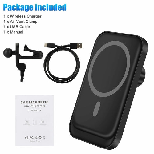 Magnetic Wireless Charger Car Mount Holder For iPhone 12 13 14 Pro Max